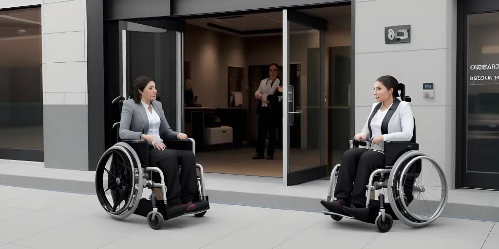 What physical barriers can prevent people with mobility impairments from accessing a business?